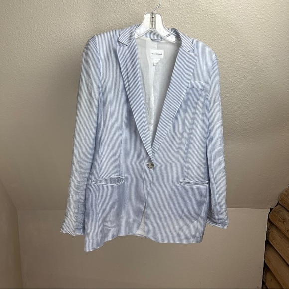 CLUB MONACO Blue & White Seersucker Blazer. Fully Lined. Size 4 - Picture 1 of 8